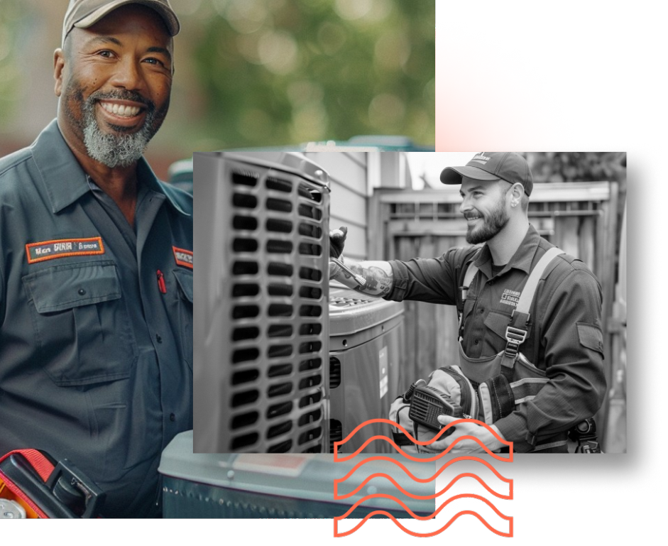 Professional HVAC technician from Comfortrama working on heating system